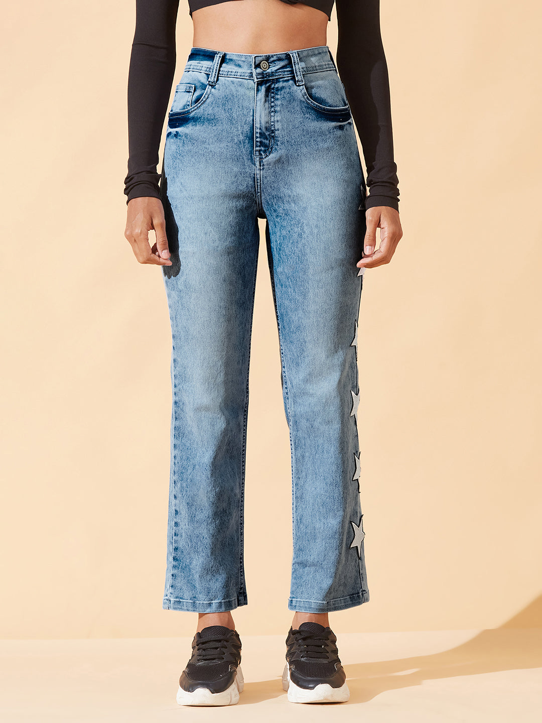 24/7 Comfort Light-Blue Slim Fit High-Rise Stretchable Denim Jeans for Women