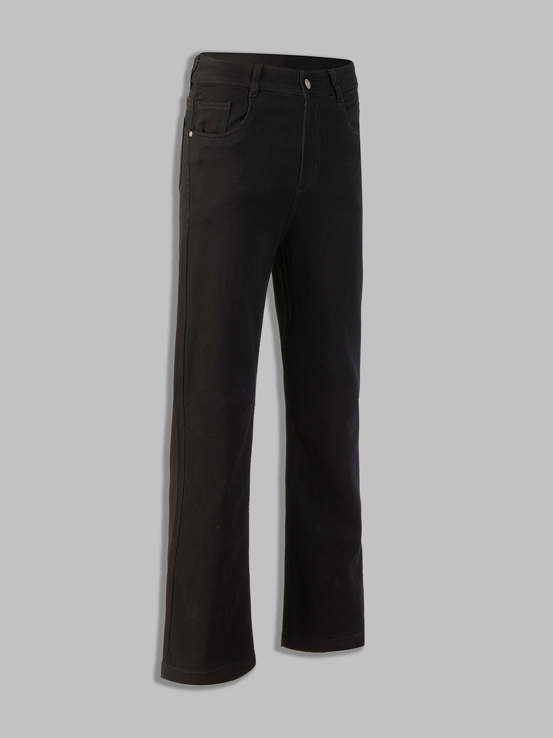 Women's Black Straight High-Rise Stretchable Denim Jeans