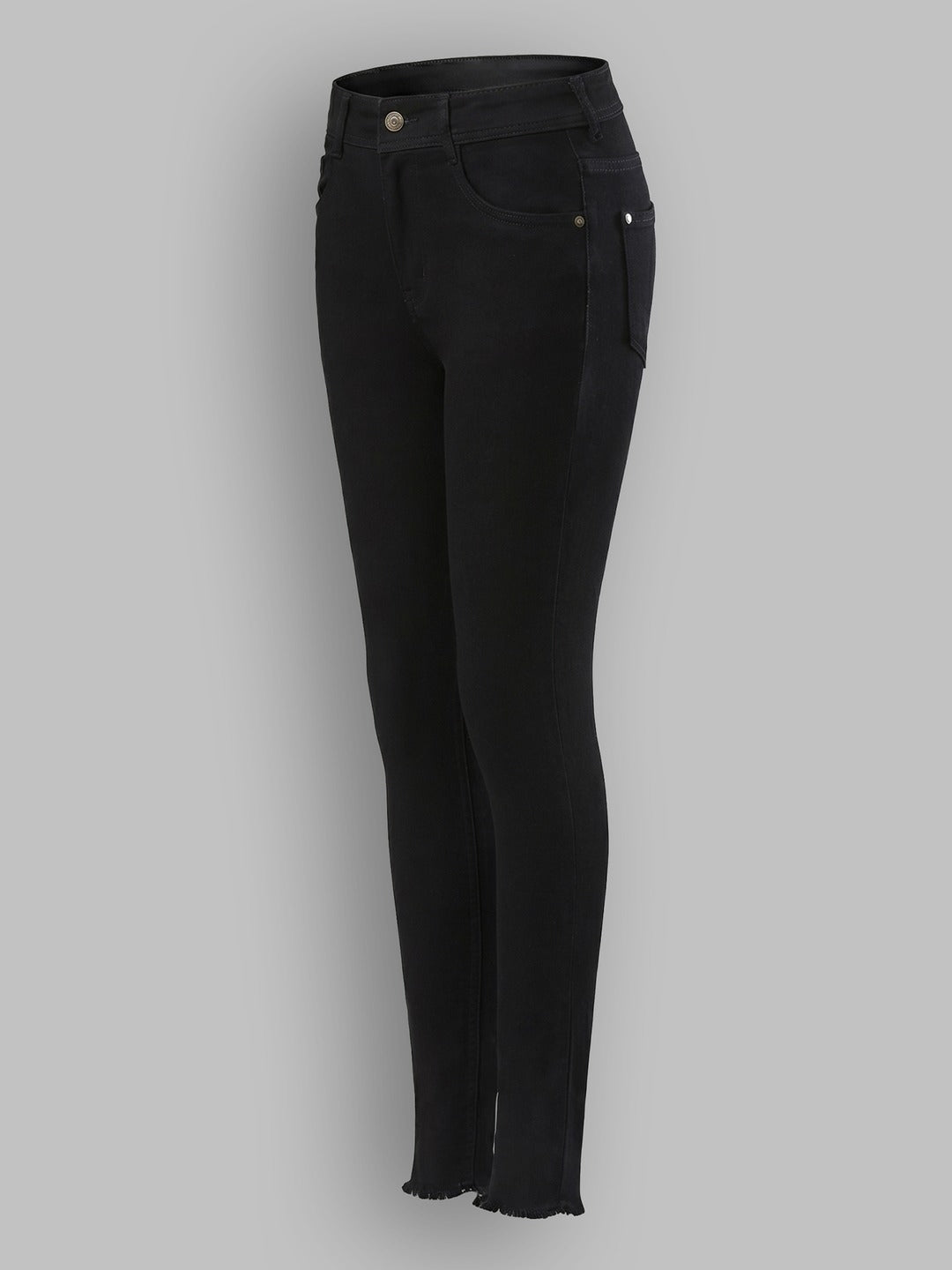 Black Slim Fit High Rise Denim Jeans for Women