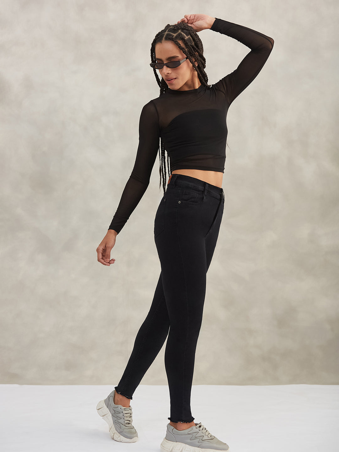 Women's Black Slim-Fit High-Rise Denim Jeans