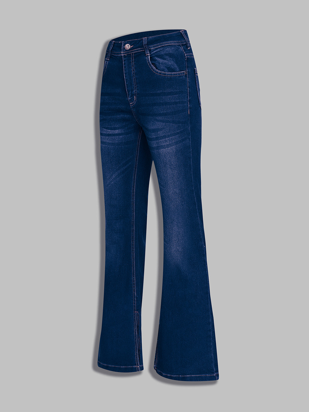 Women's Blue Bootcut Mid-Rise Denim Stretchable Jeans