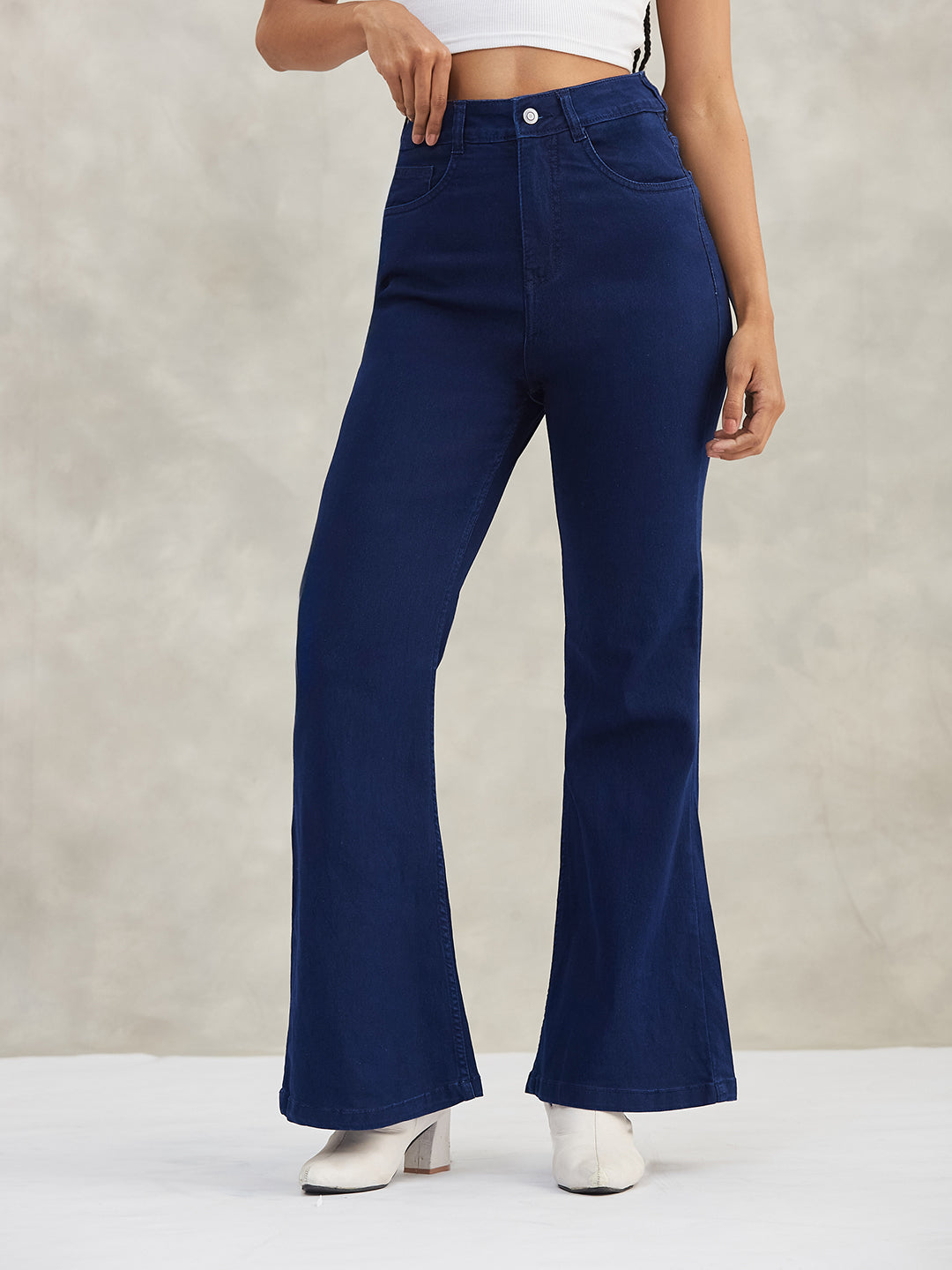 CHASEshape™ Light-Shaping Bootcut High-Rise Navy Blue Denim Jeans for Women — Dolce Crudo