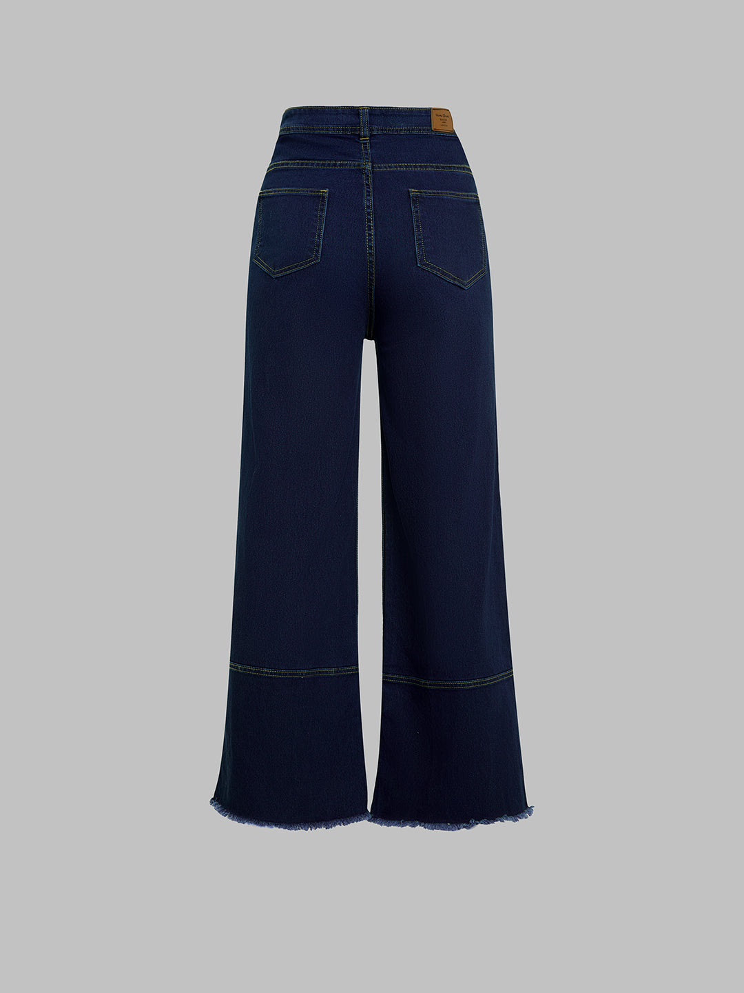 24/7 Comfort Navy-Blue Wide-Leg High-Rise Stretchable Denim Jeans