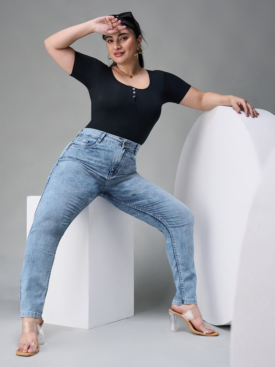 CHASEstretch™ Light Blue Slim-Fit High-Rise Stretchable Denim Jeans