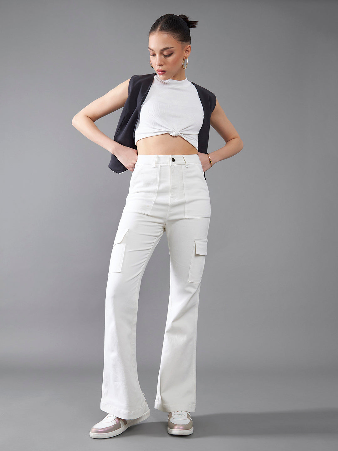 CHASEstretch™ White Wide-Leg High-Rise Denim Jeans