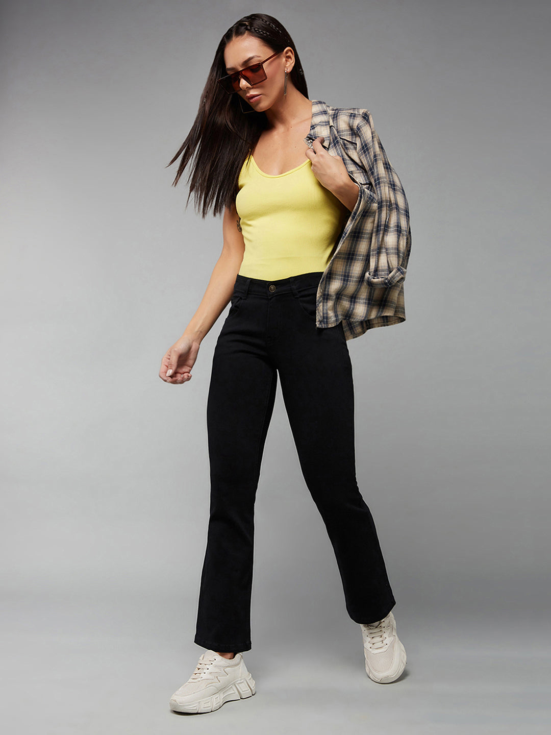 24/7 Comfort Black Bootcut High-Rise Stretchable Denim Jeans