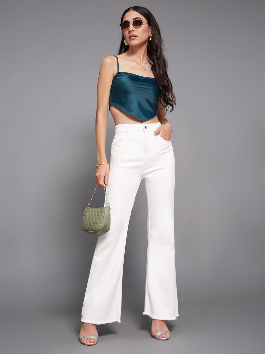 CHASEstretch™ White Bootcut High-Rise Stretchable Denim Jeans