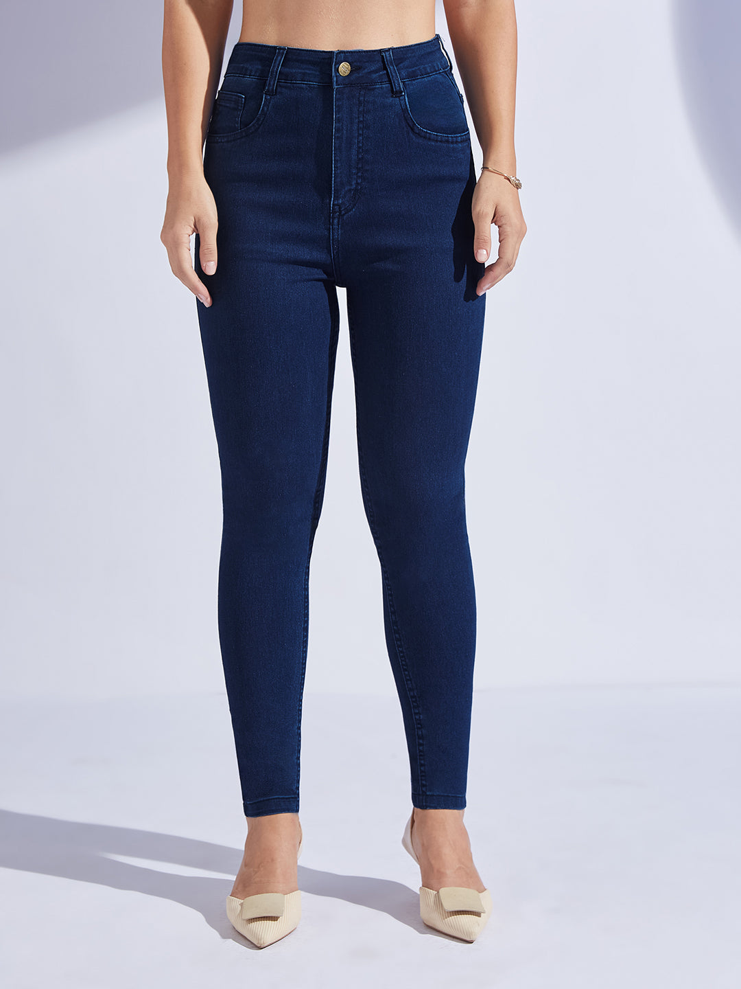 CHASEstretch™ Women's Navy Blue Skinny High-Rise Regular Stretchable Denim Jeans