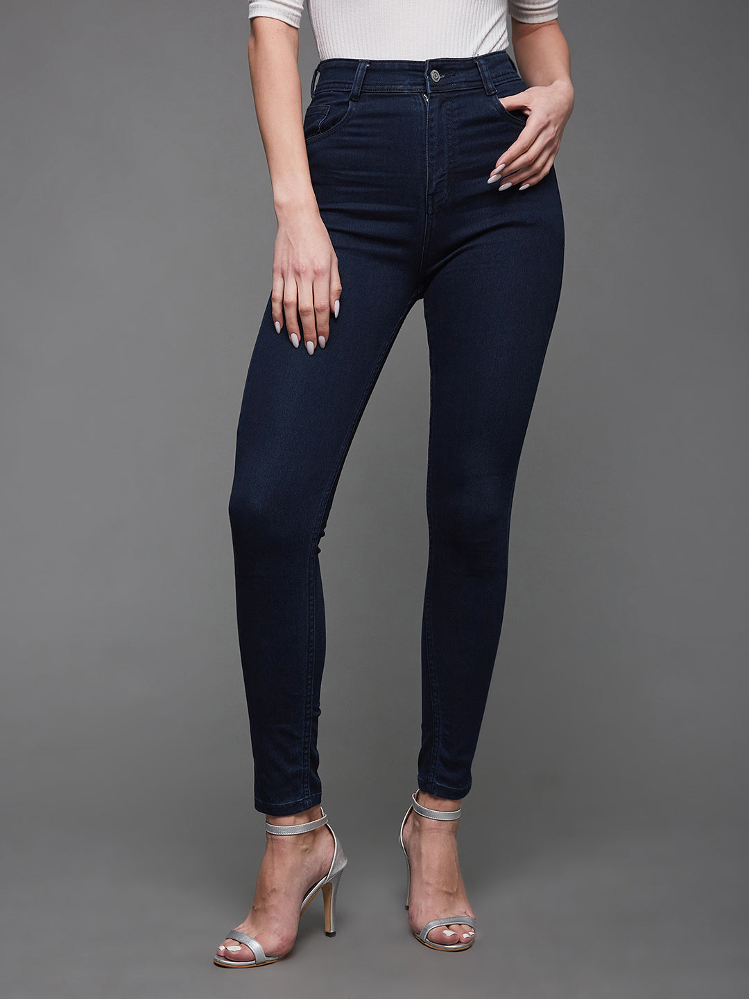 CHASEstretch™ Navy-Blue Skinny-Fit High-Rise Denim Jeans