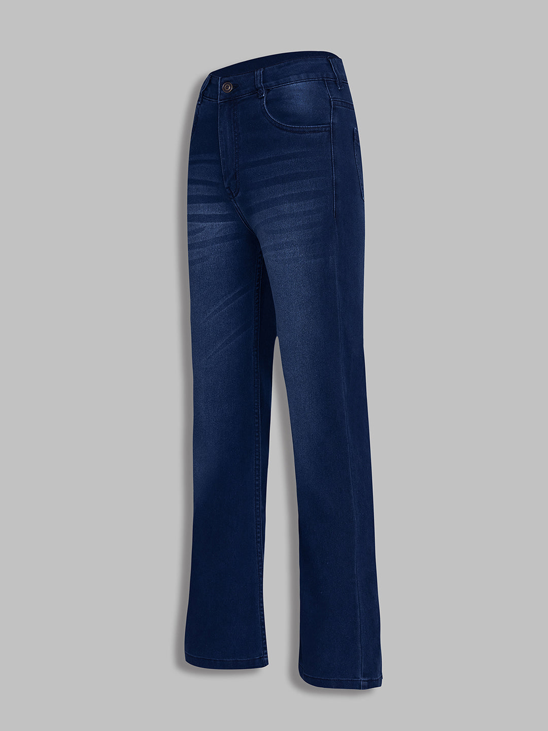 Women's Navy blue Bootcut Mid-Rise Stretchable Denim Jeans