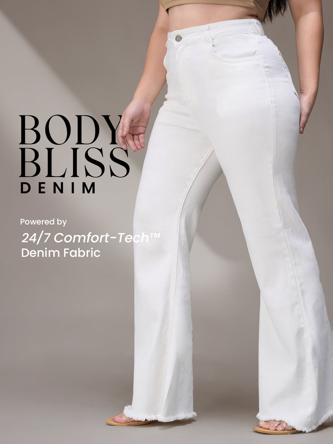 CHASEstretch™ White Bootcut High-Rise Stretchable Denim Jeans for Women
