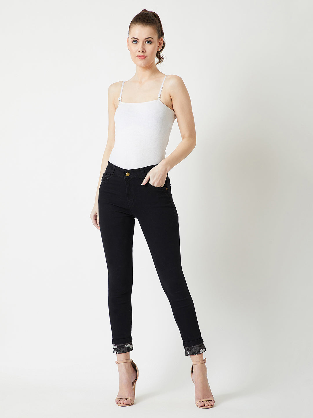 24/7 Comfort Black High-Rise Slim-Fit Stretchable Denim Jeans