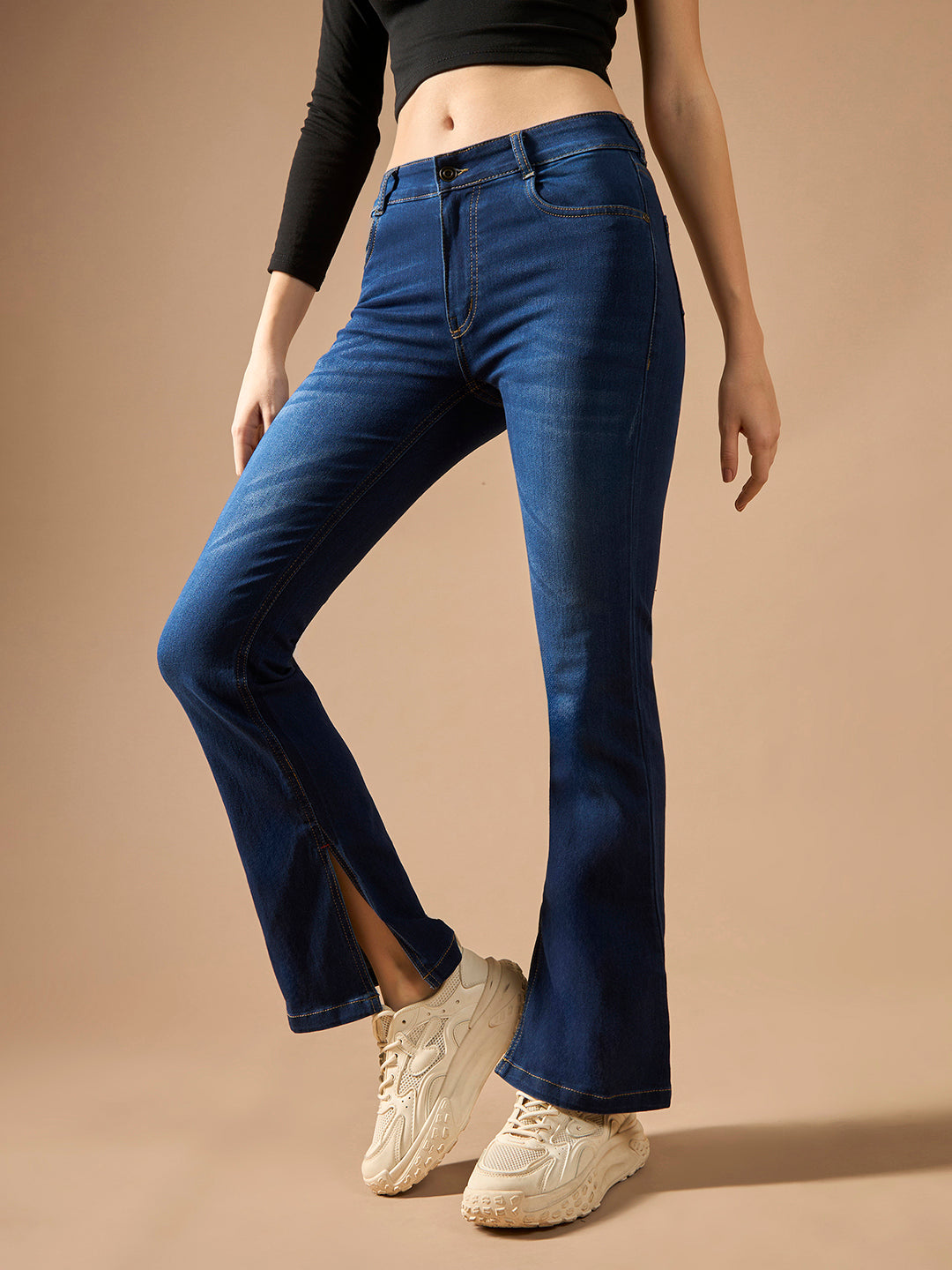 CHASEstretch™ Blue Bootcut Mid-Rise Stretchable Denim Jeans