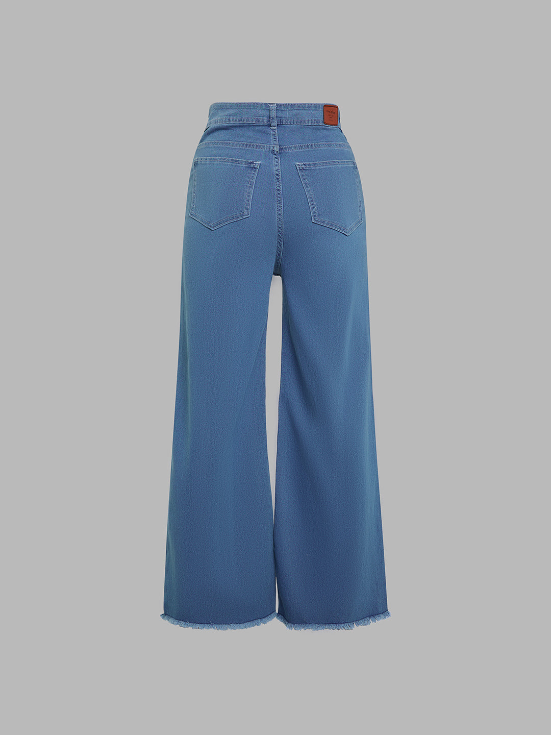 24/7 Comfort Blue Wide-Leg High-Rise Stretchable Denim Jeans