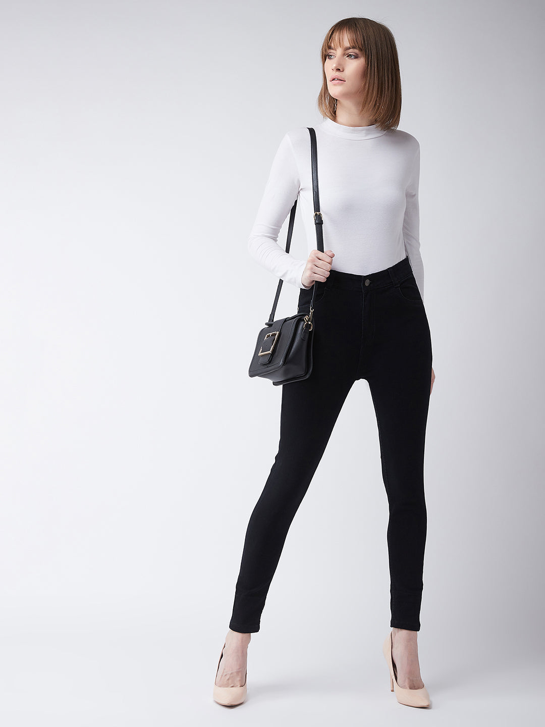 24/7 Comfort Black High-Rise Slim-Fit Stretchable Denim Jeans