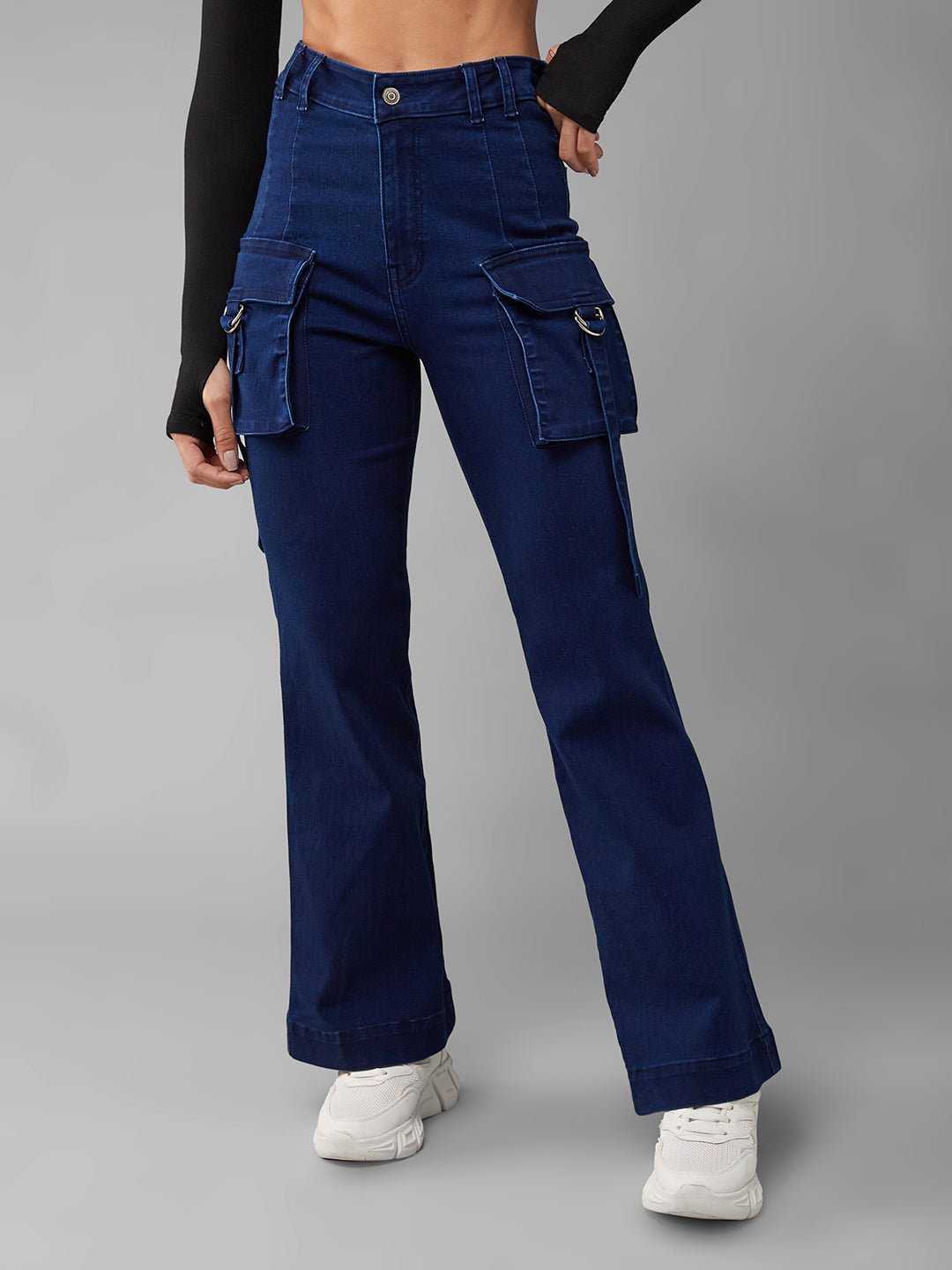 CHASEstretch™ Navy-Blue Bootcut High-Rise Denim Jeans