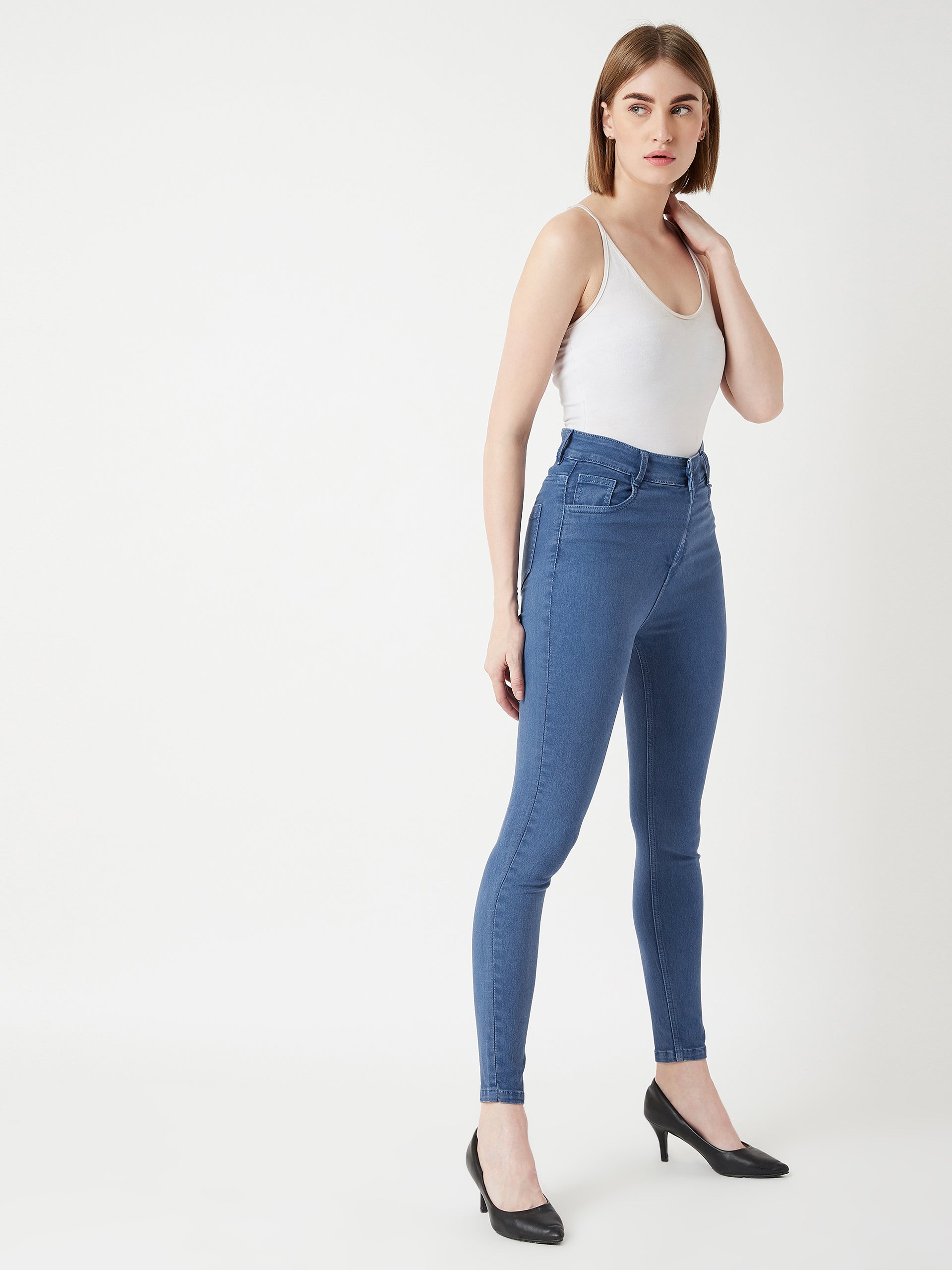Women's Blue Skinny High-Rise Stretchable Denim Jeans