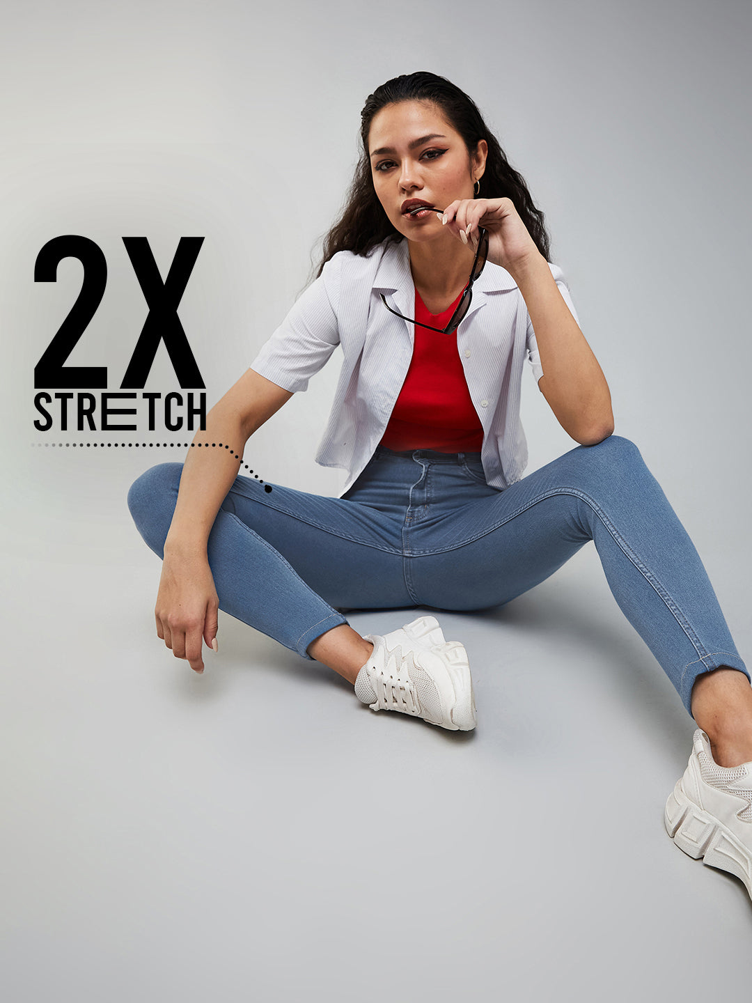 CHASEstretch™ Blue Skinny High-Rise Cropped Denim Jeans