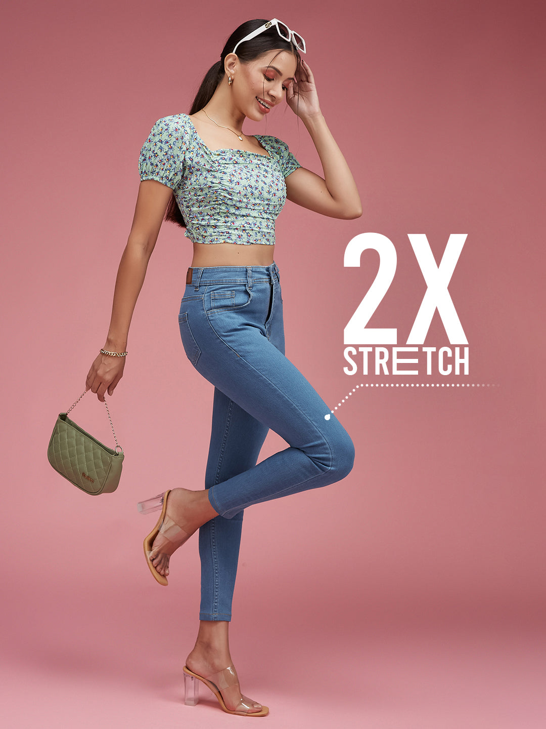 CHASEstretch™ Blue Skinny High-Rise Cropped Denim Jeans