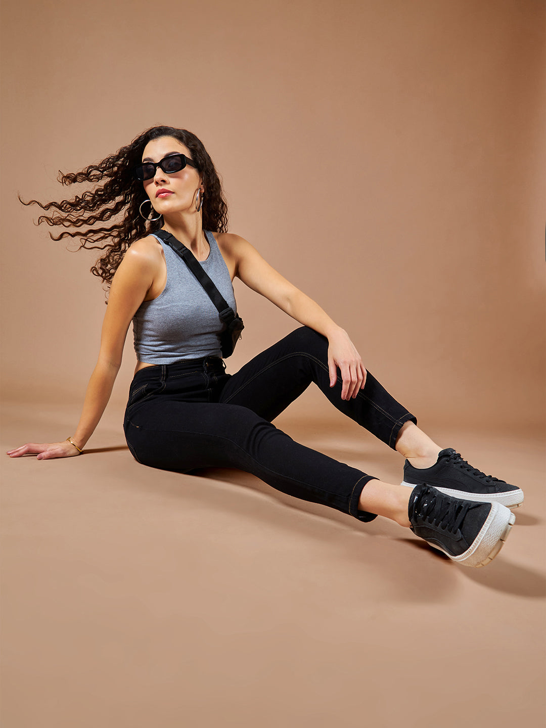 24/7 Comfort Black Skinny High-Rise Stretchable Denim Jeans