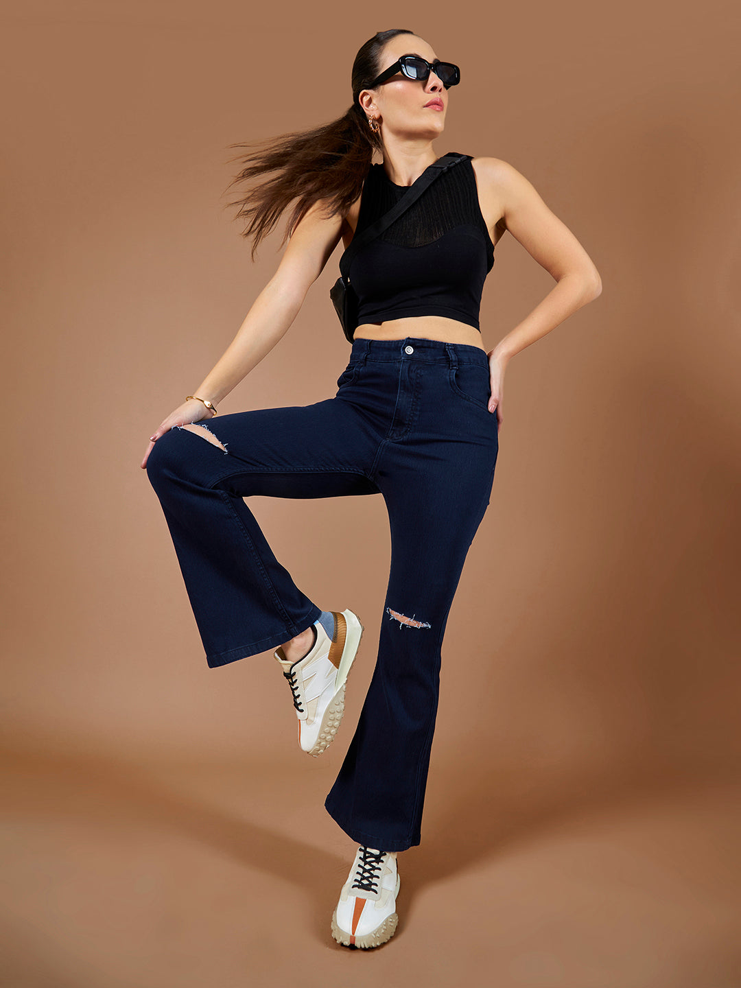 CHASEstretch™ Navy-Blue Bootcut High-Rise Denim Jeans