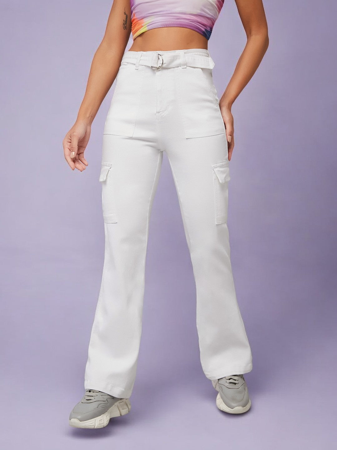 CHASEstretch™ White Wide-Leg High-Rise Denim Jeans