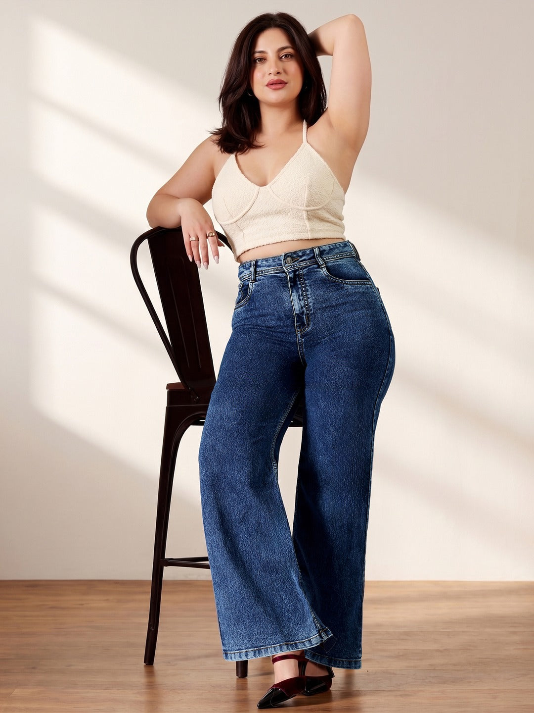 CHASEshape™ Navy Blue Bootcut High Rise Stretchable Denim Shaping Jeans for Women