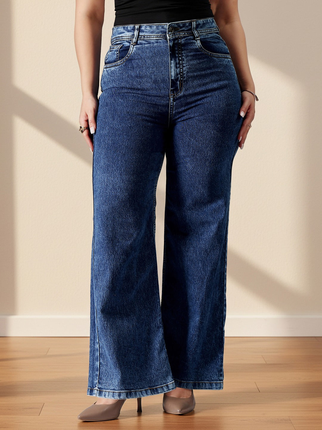 CHASEshape™ Navy Blue Bootcut High Rise Stretchable Denim Shaping Jeans for Women