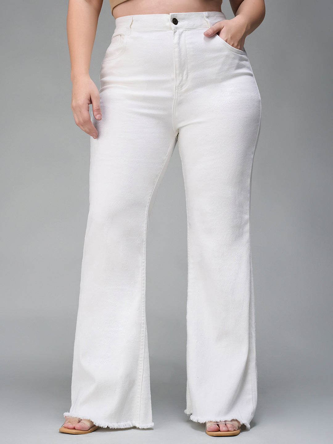 CHASEstretch™ White Bootcut High-Rise Stretchable Denim Jeans