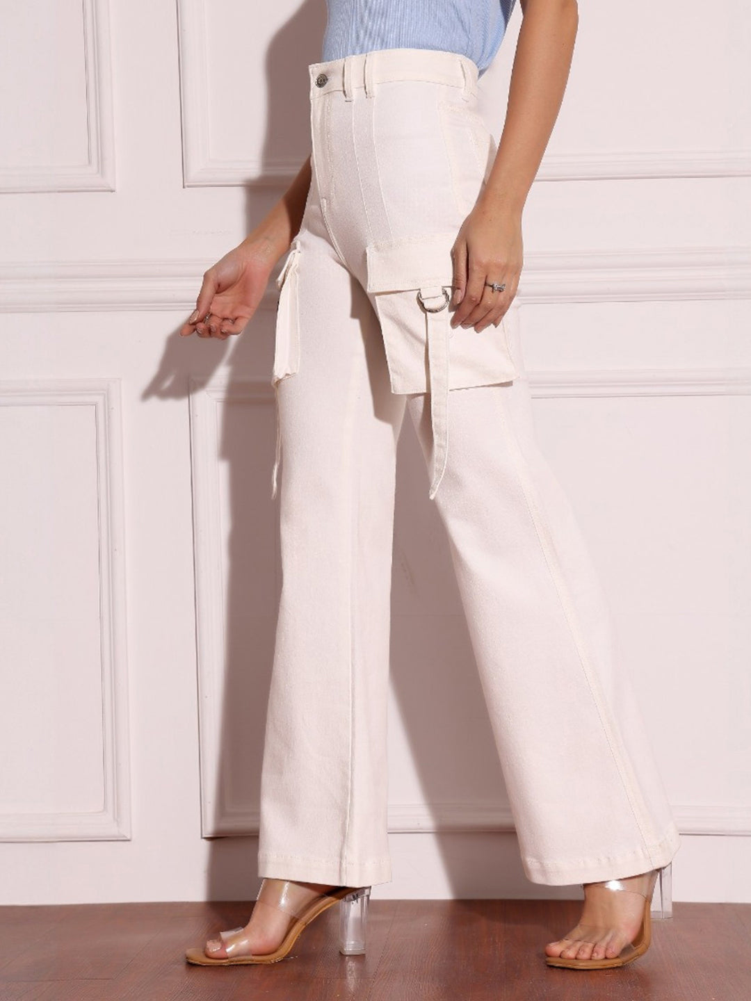 24/7 Comfort White Bootcut High-Rise Stretchable Denim Jeans