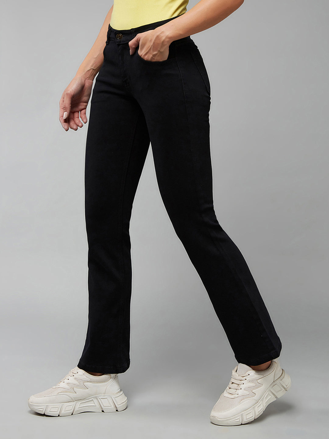24/7 Comfort Black Bootcut High-Rise Stretchable Denim Jeans