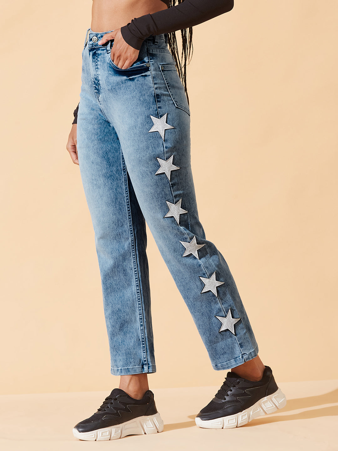 24/7 Comfort Light-Blue Slim Fit High-Rise Stretchable Denim Jeans for Women
