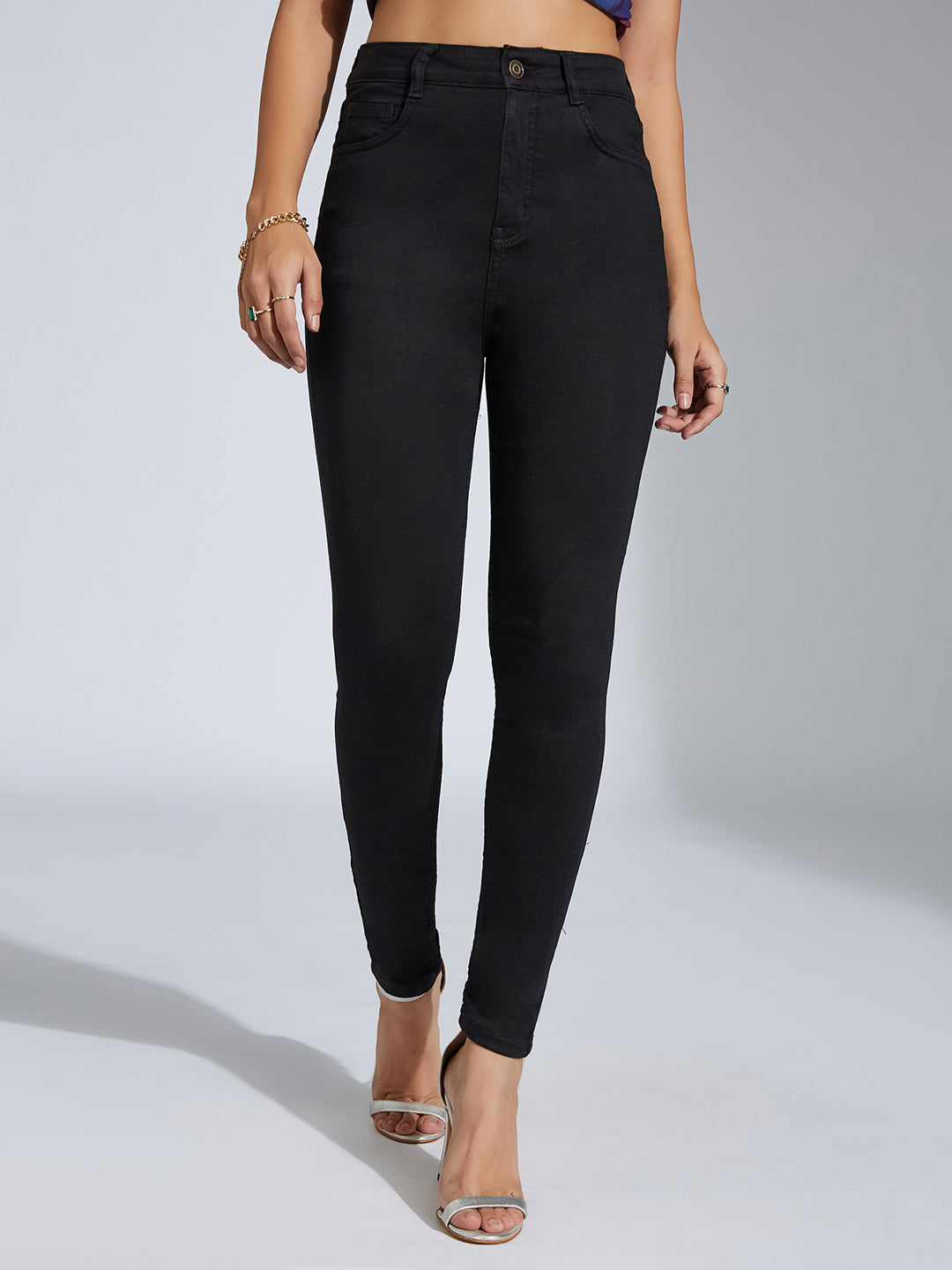 Women's Black Super Skinny High-Rise Stretchable Denim Jeans