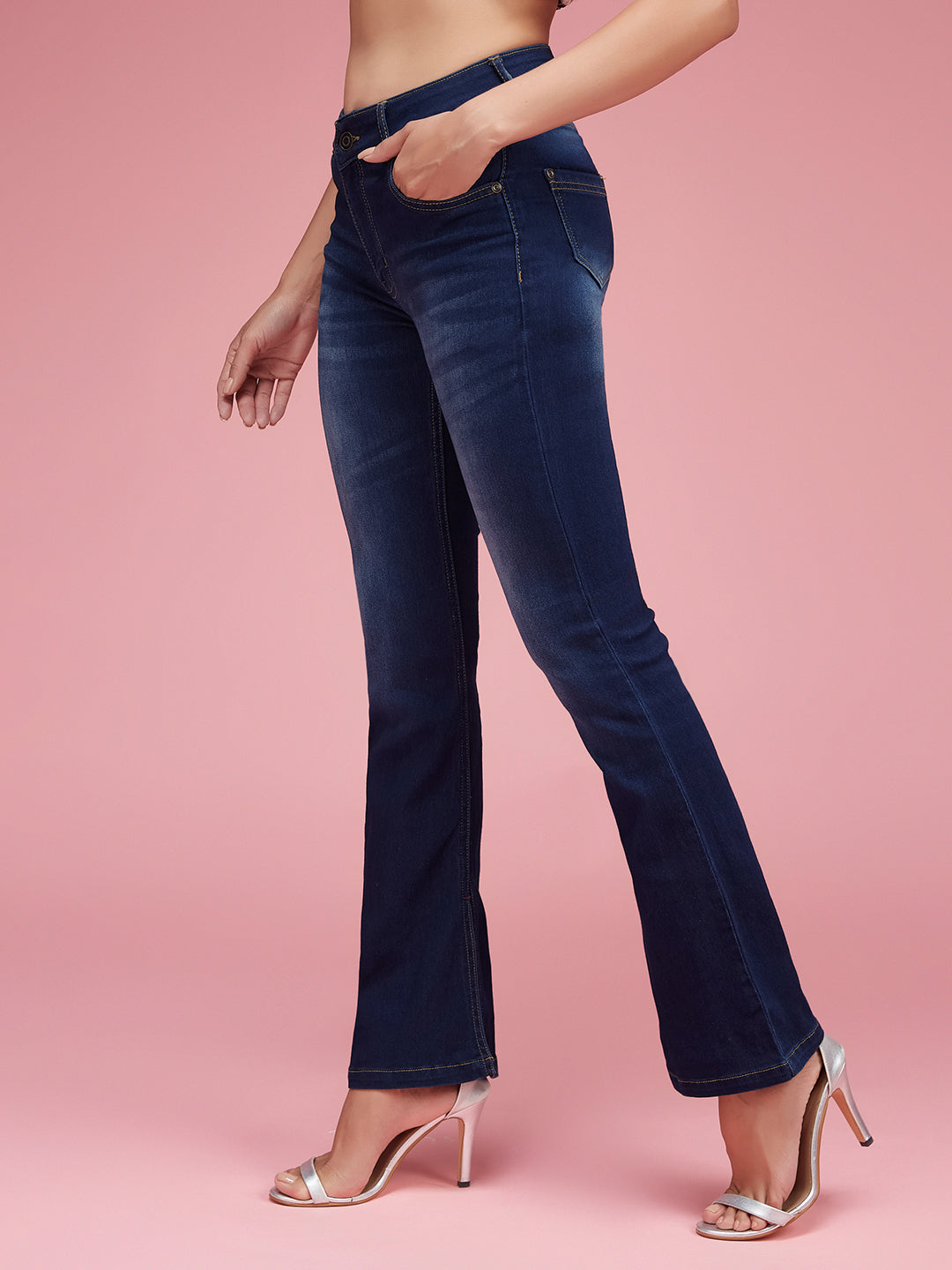 24/7 Comfort Blue Bootcut Mid-Rise Stretchable Denim Jeans
