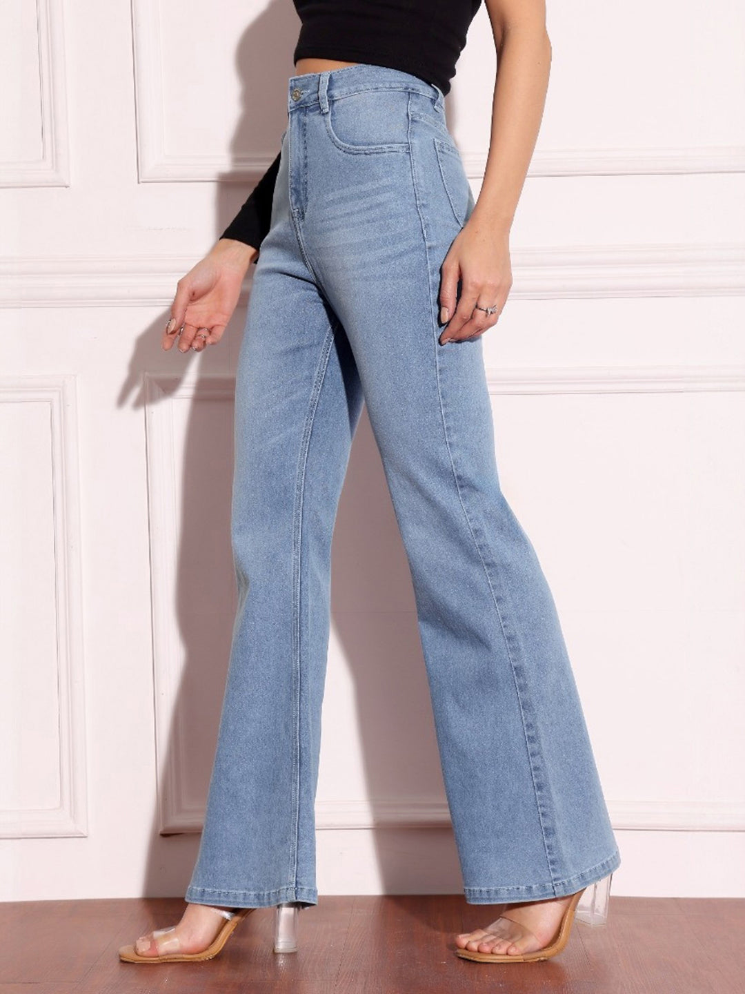 CHASEshape™ Light-Blue Bootcut High-Rise Stretchable Denim Jeans