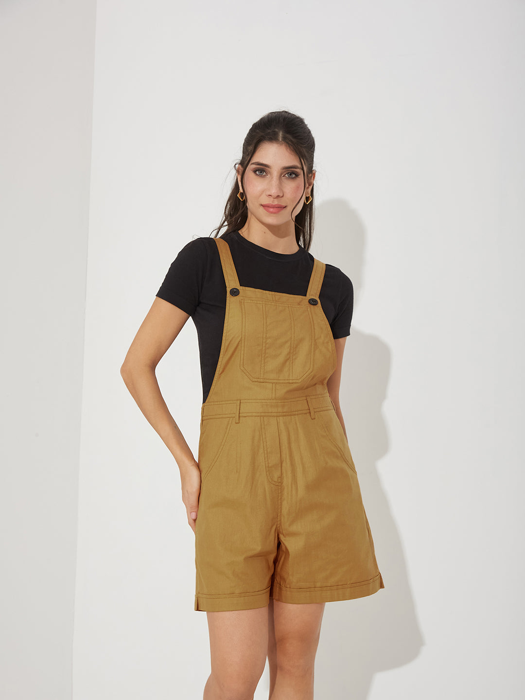 Beige Twill dungarees — Miss Chase