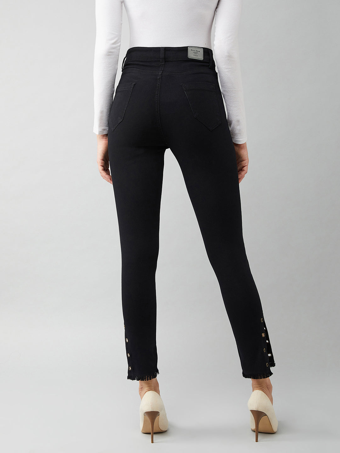 24/7 Comfort Black Skinny-Fit Relaxed High-Rise Stretchable Denim Jeans