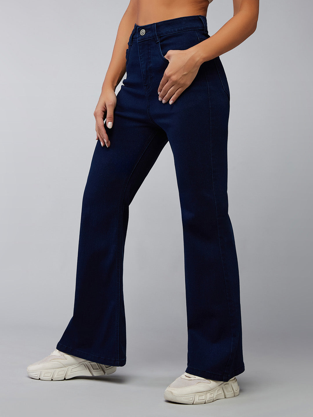 CHASEshape™ Navy-Blue Bootcut High-Rise Denim Jeans
