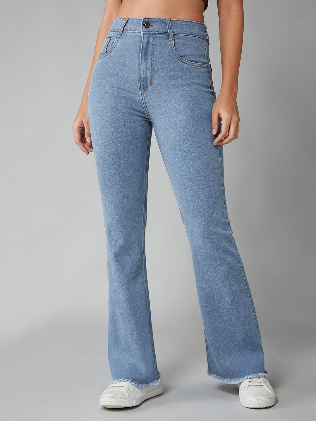 CHASEstretch™ Women's Light Blue Bootcut High-Rise Clean-Look Regular Stretchable Denim Jeans