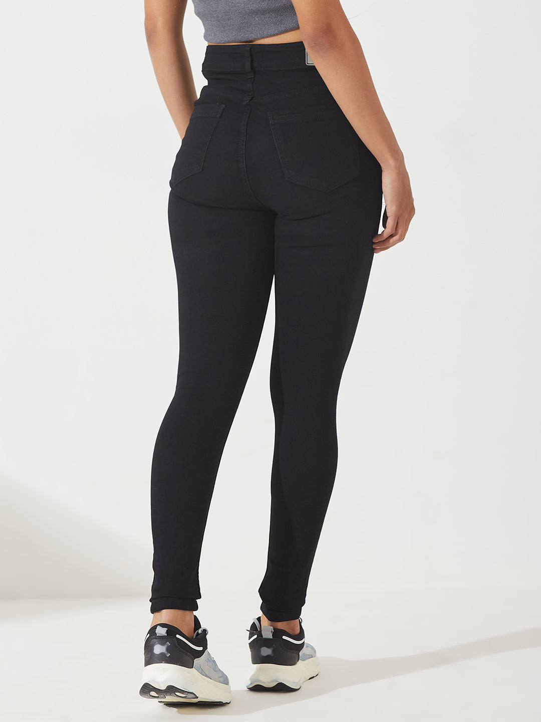 Women's Black Skinny High-Rise Stretchable Denim Jeans