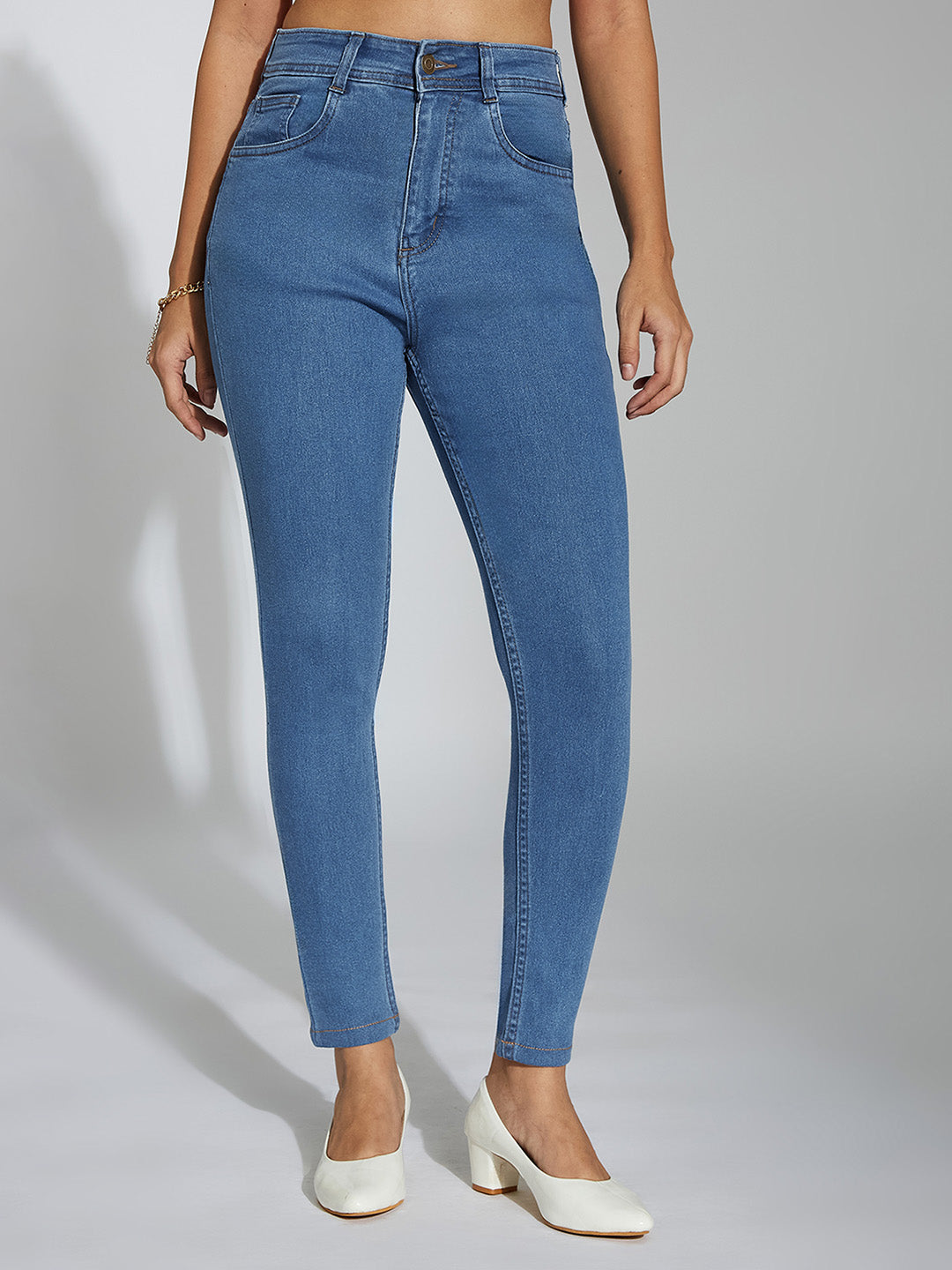 24/7 Comfort Blue Skinny High-Rise Cropped Denim Jeans