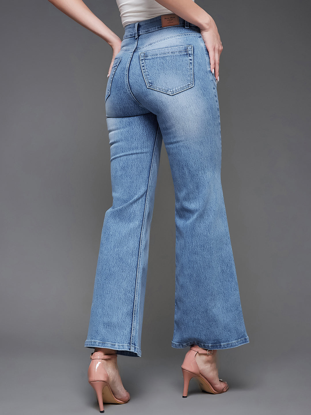 CHASEshape™ Light-Blue Wide-Leg High-Rise Stretchable Denim Jeans