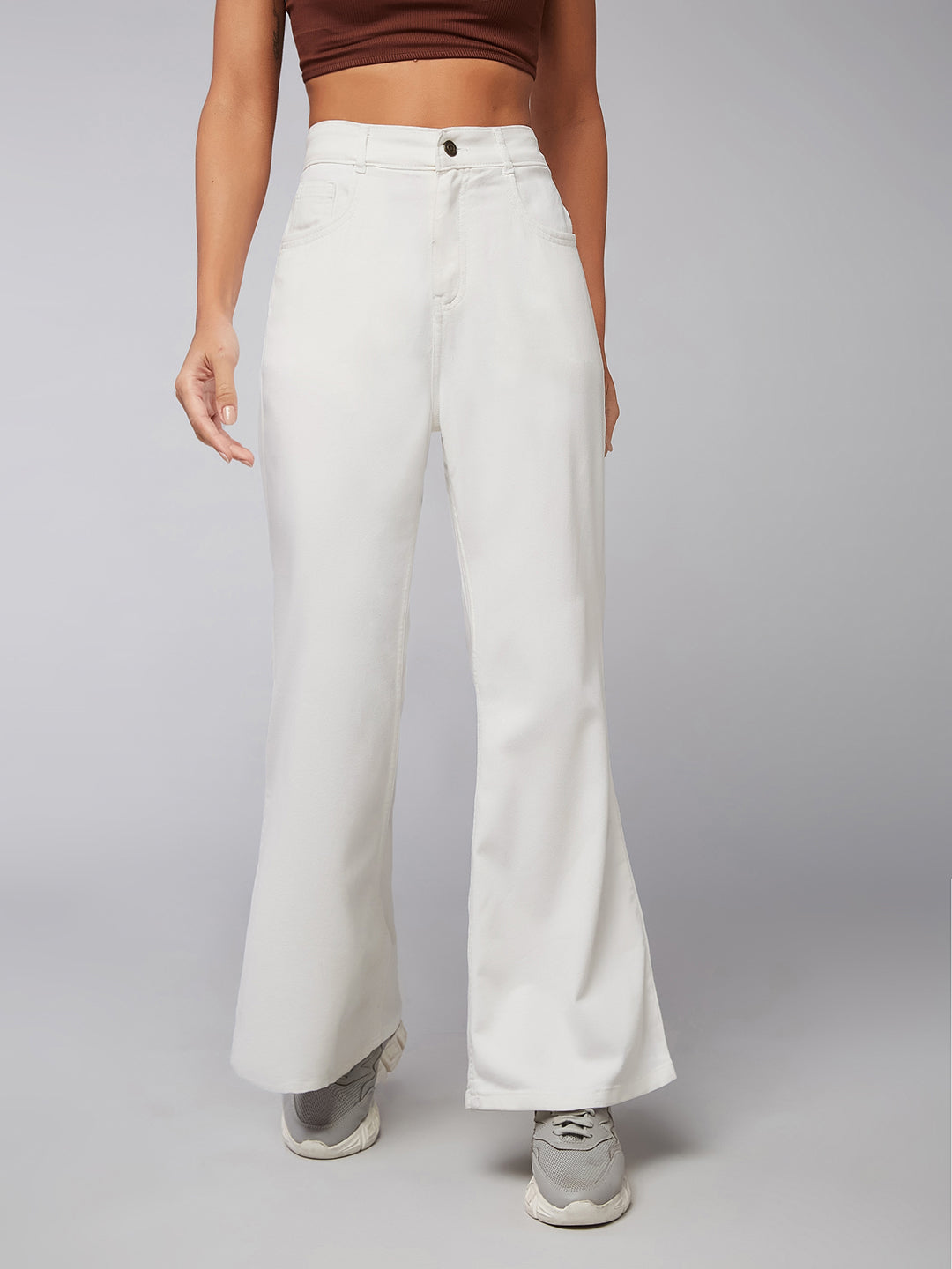 CHASEstretch™ White Bell-Bottom Bootcut High-Rise Denim Jeans for Women