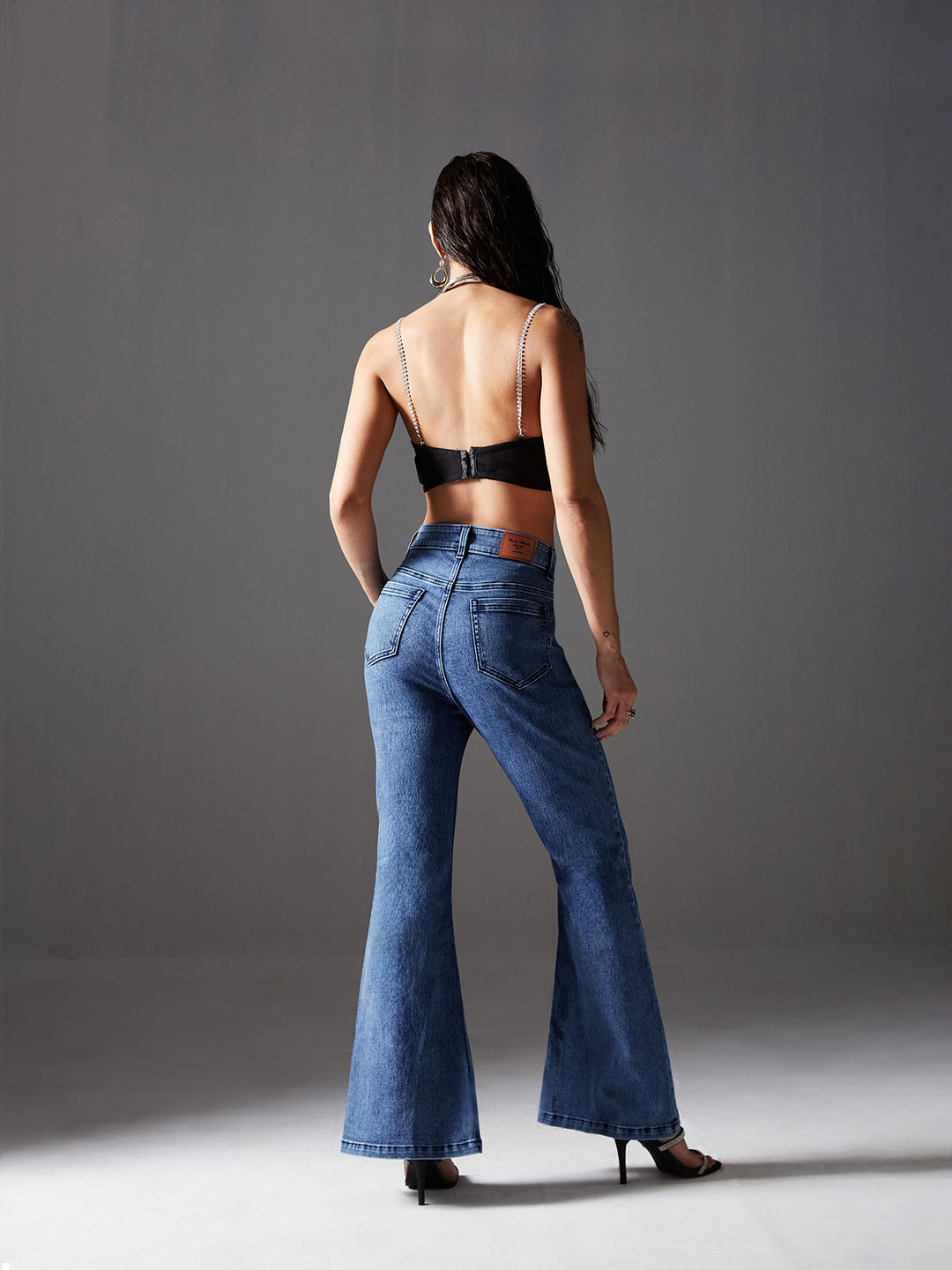 CHASEstretch™ 24/7 Comfort Special Design Women's Navy-Blue Bootcut High-Rise Stretchable Denim Jeans