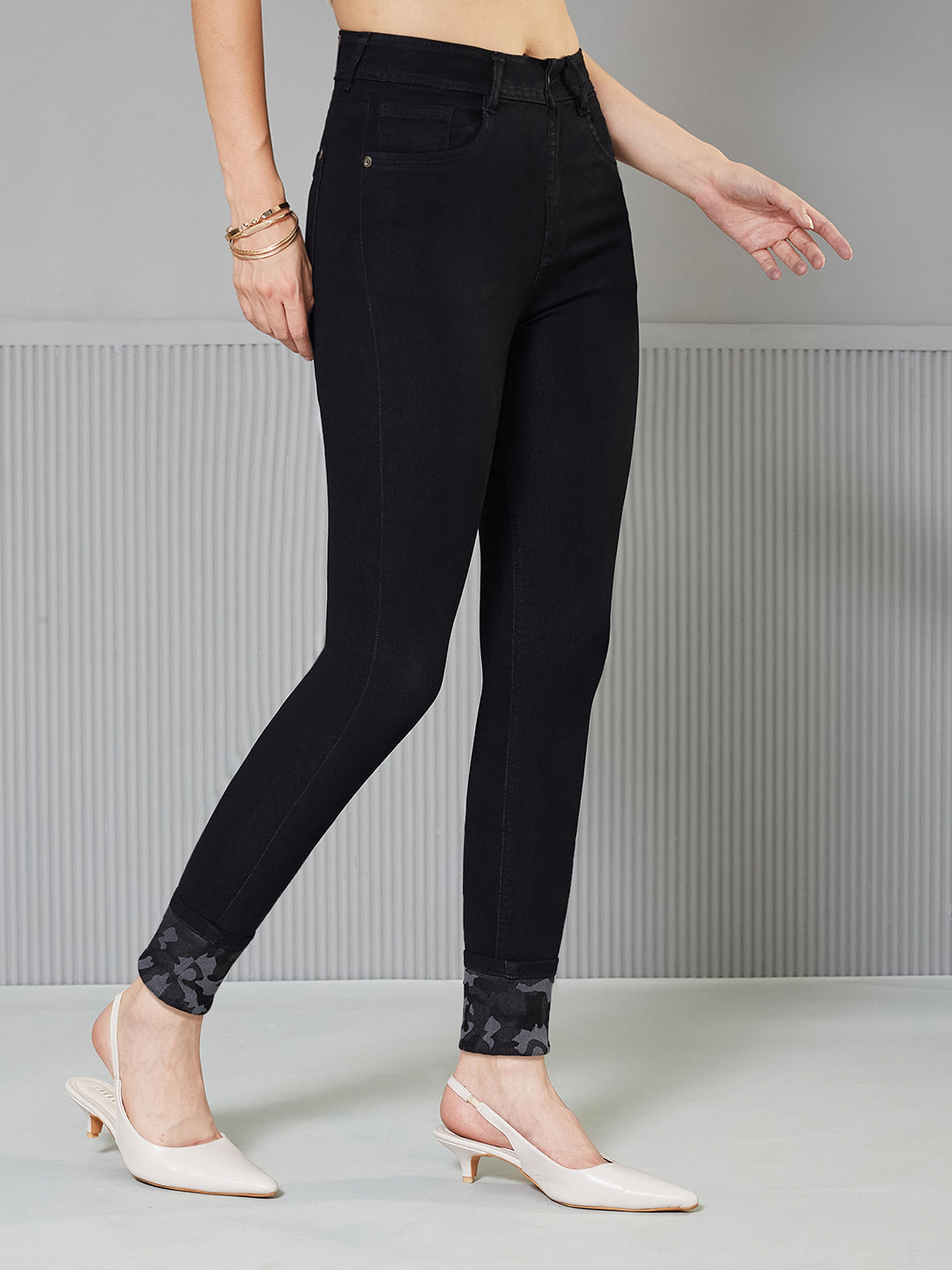 Women's Black High-Rise Slim Fit Stretchable Denim Jeans