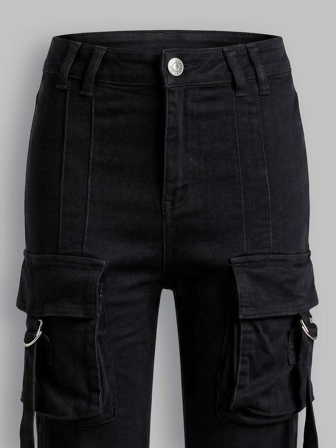 Black Bootcut High-Rise Stretchable Denim Jeans for Women