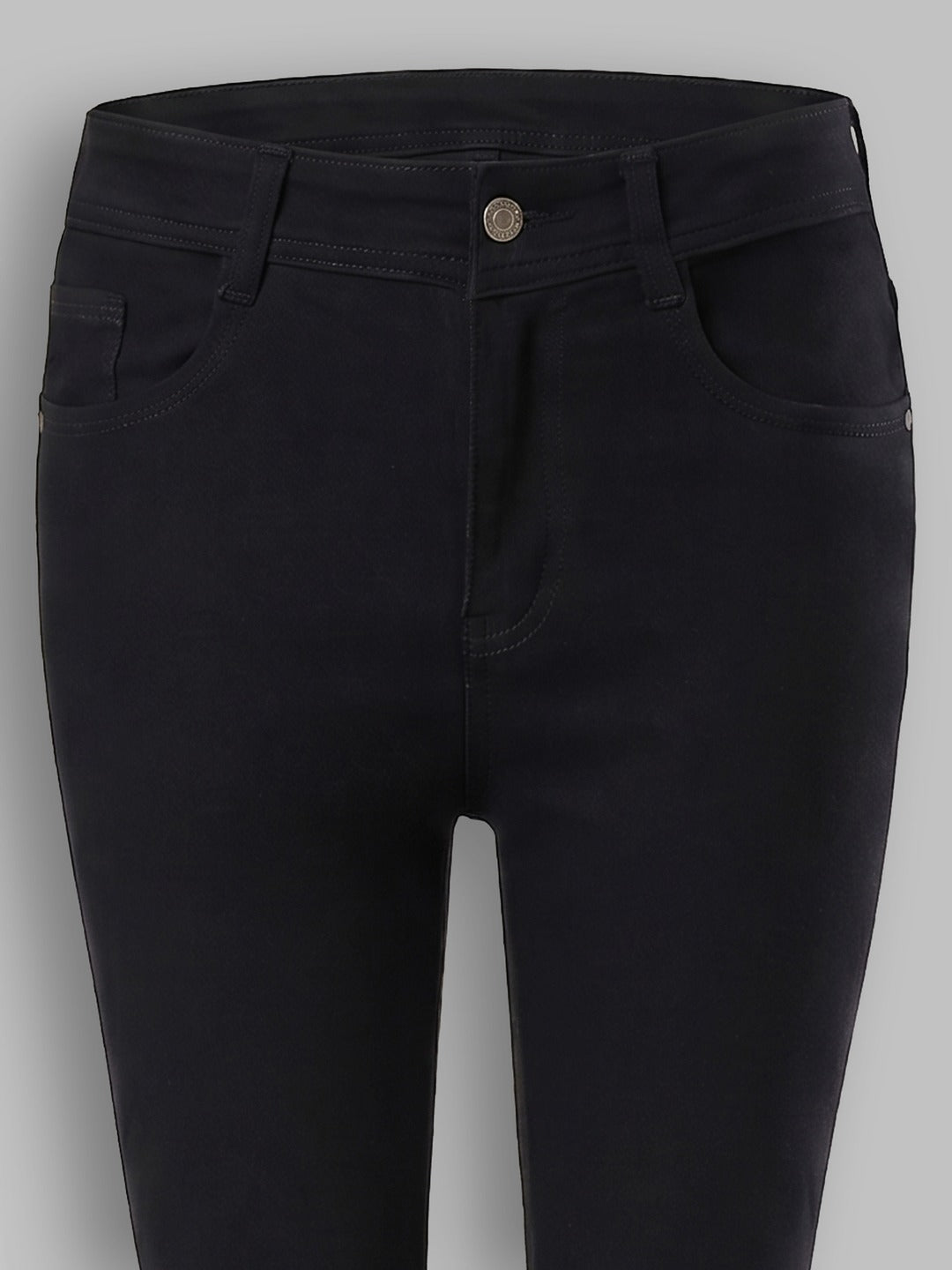Black Slim Fit High Rise Denim Jeans for Women
