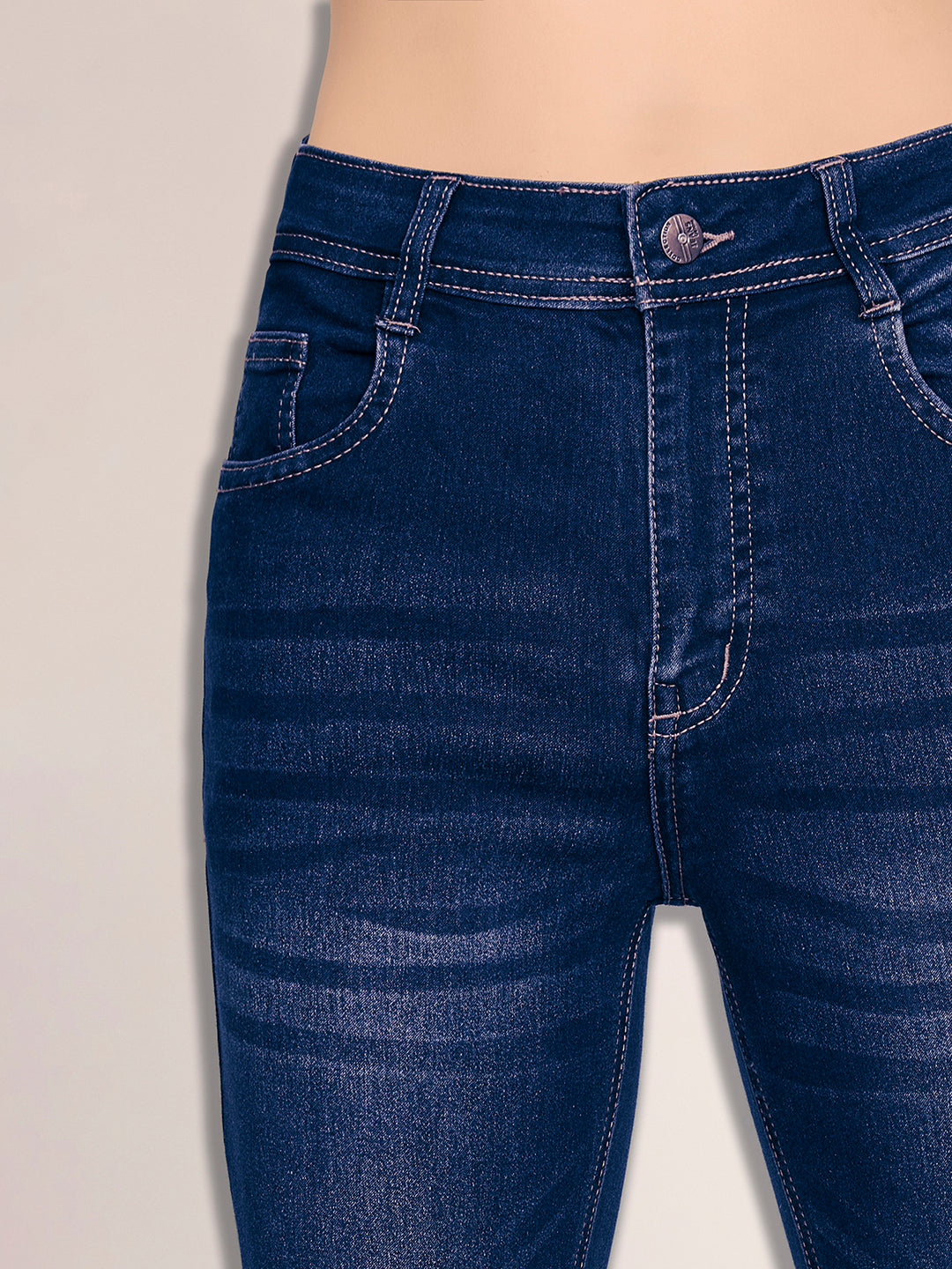 Women's Blue Bootcut Mid-Rise Denim Stretchable Jeans