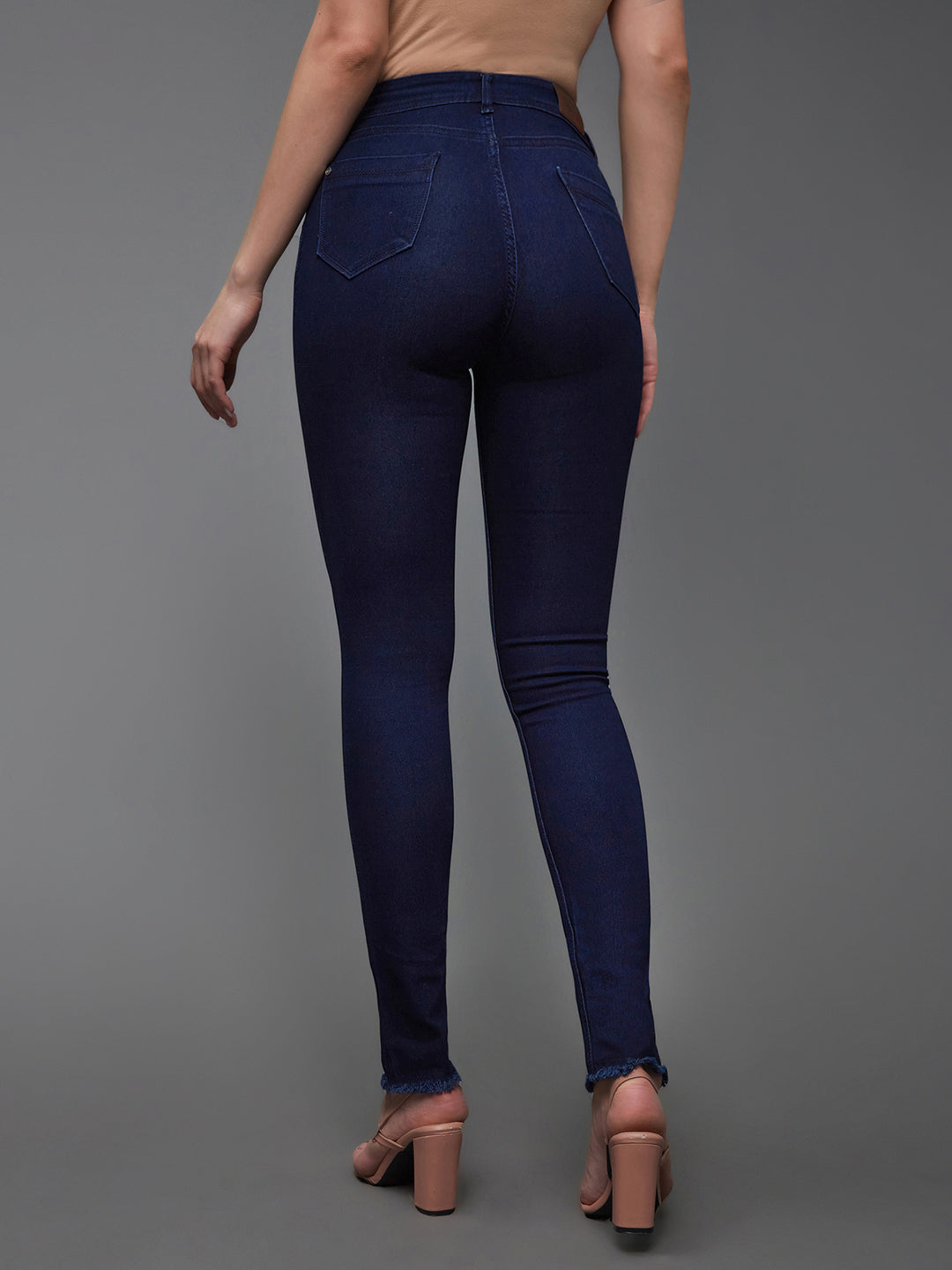 CHASEstretch™ Navy-Blue Mid-Rise Solid Denim Jeans