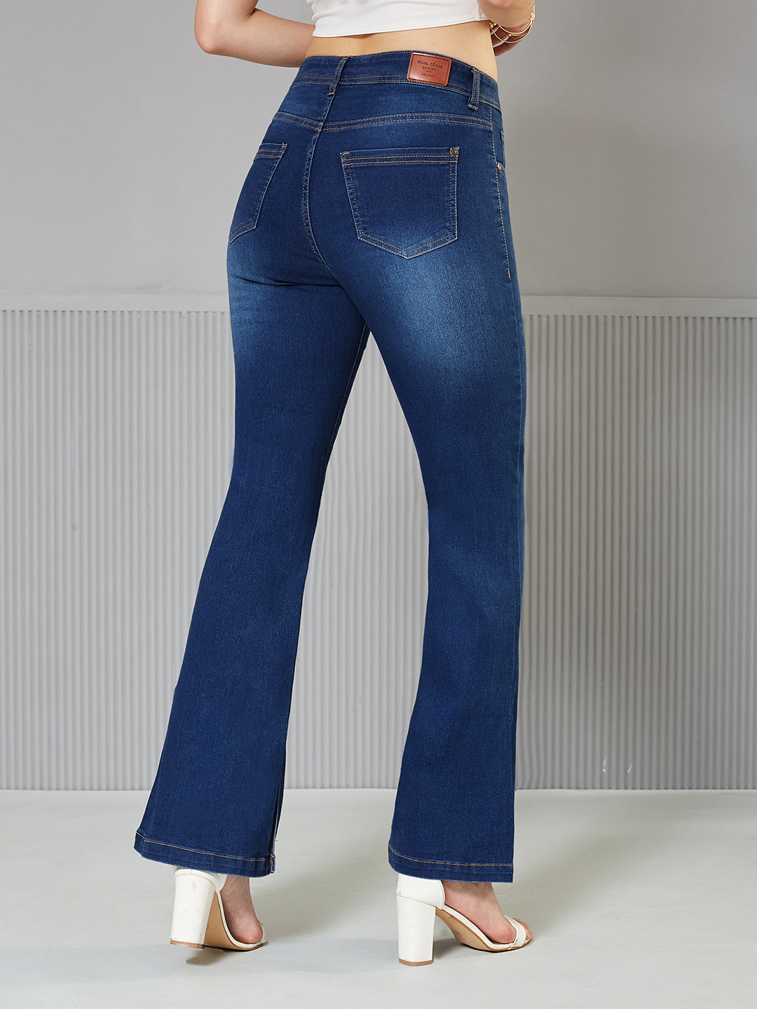 CHASEstretch™ Blue Bootcut Mid-Rise Regular-Length Denim Jeans for Women
